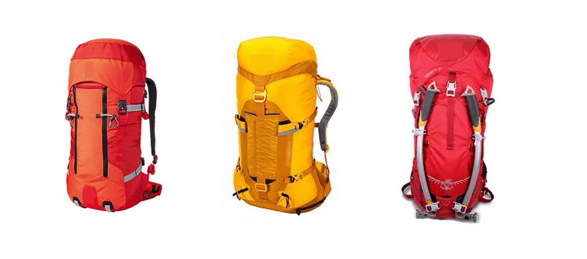 Backpacks for mountaineering